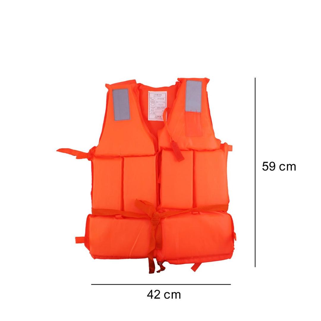 Adult and Child Life Jacket Swim Vest with Whistle and Adjustable Belts - 42 x 59cm