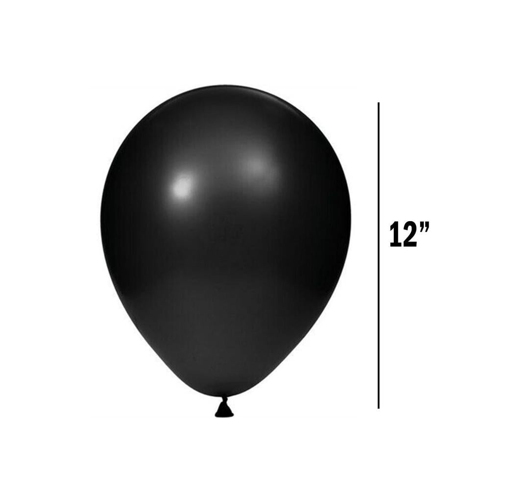 Metallic Balloon 12 Inch, Black - 40 Pcs