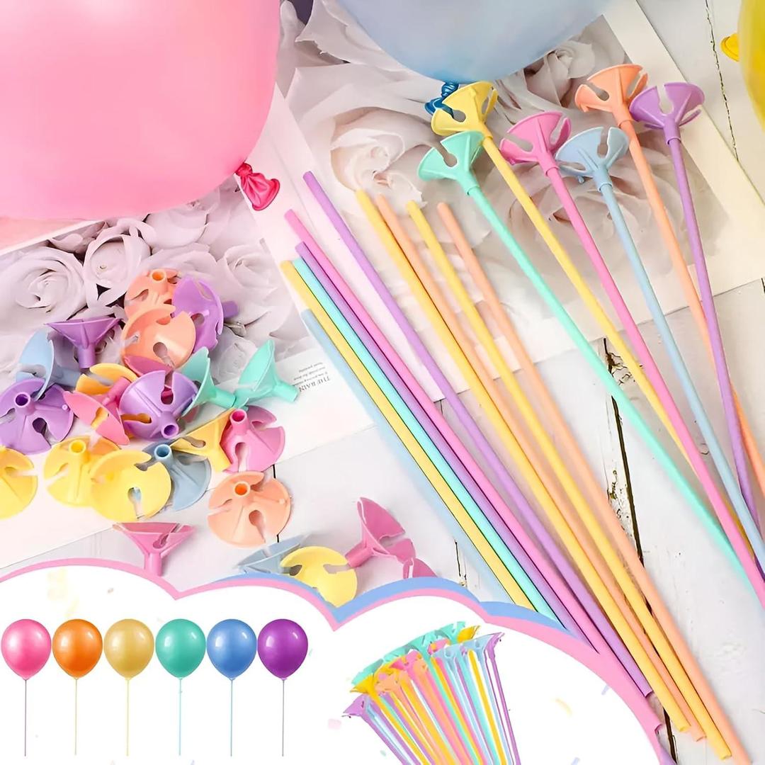 42cm Balloon Support Sticks with Cups and Stand Party Decoration Accessories for Large Balloons Pack