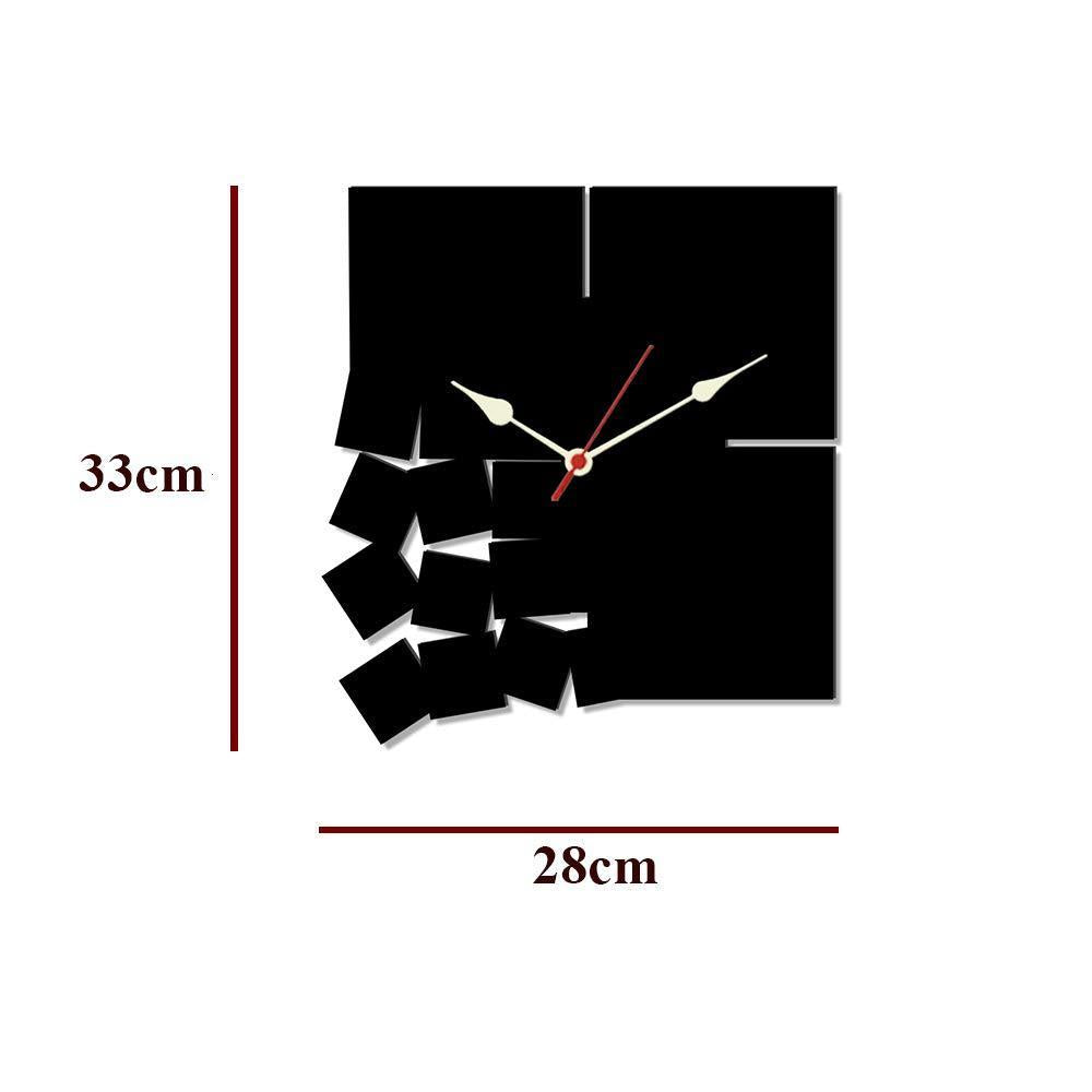 ساعة حائط ثلاثية الأبعاد مصنوعة من الأكريليك بتصميم بسيط ومكسور
