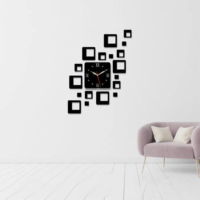 3D Boxes Wall Clock - Modern Home & Office Decor